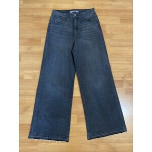 Joes Jeans Size 26 Lana Wide Leg Jean High Rise Released Hem Washed Black